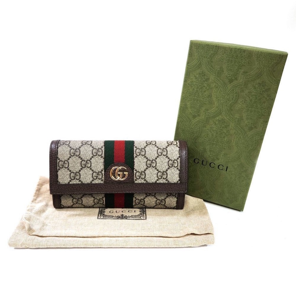 Gucci Ophidia Continental Wallet GG Supreme Canvas Beige Brown - Picture 4 of 10